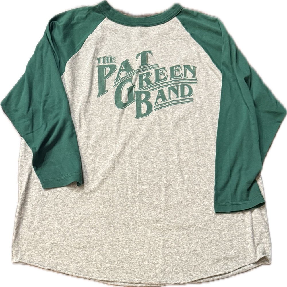 Augusta Sportswear Pat Green Band and Gray Raglan Long Sleeve Tee | Sz 2XL